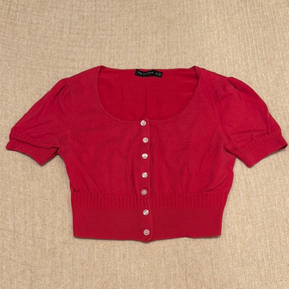 Red Button-Up Women's Top‎